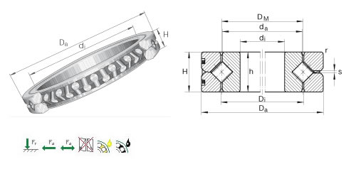 INASX011840交叉滚子轴承平面图