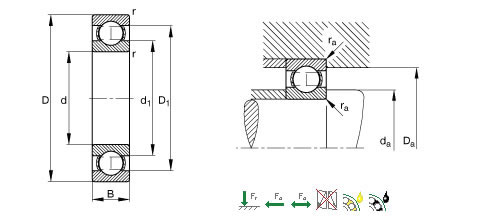 FAG6313.2RSR深沟球轴承平面图