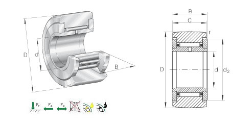 INARNA2210.2RS滚轮轴承平面图